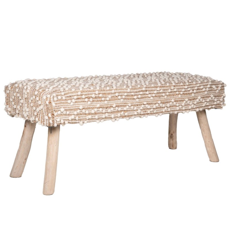 Banco leeward natural y marfil 120x40x50cm