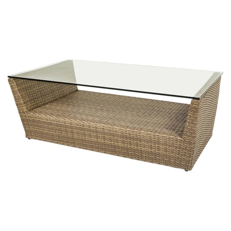 Mesa de centro fibra viro marrón oscuro 130x75x45cm