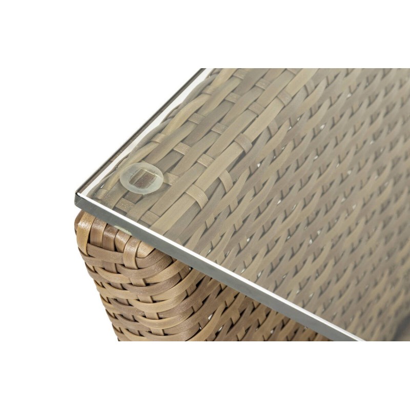 Mesa de centro fibra viro marrón oscuro 130x75x45cm