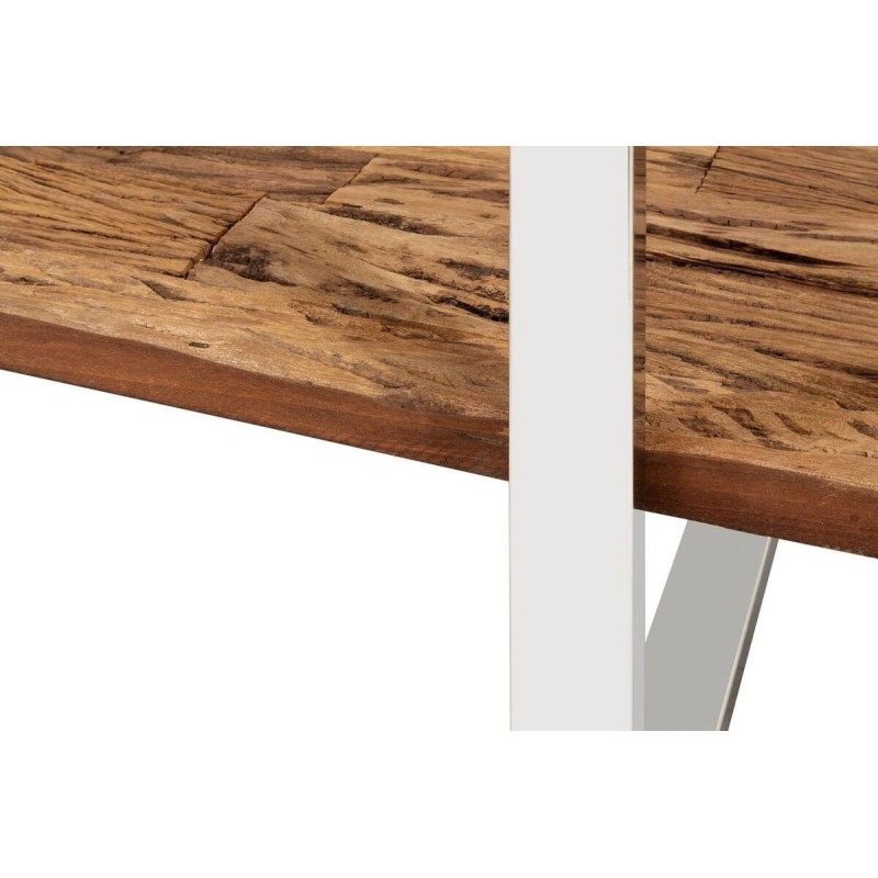 ESTANTERÍA RÚSTICA MADERA RECICLADA - ACERO INOXIDABLE CROMADO (150x38x200cm)