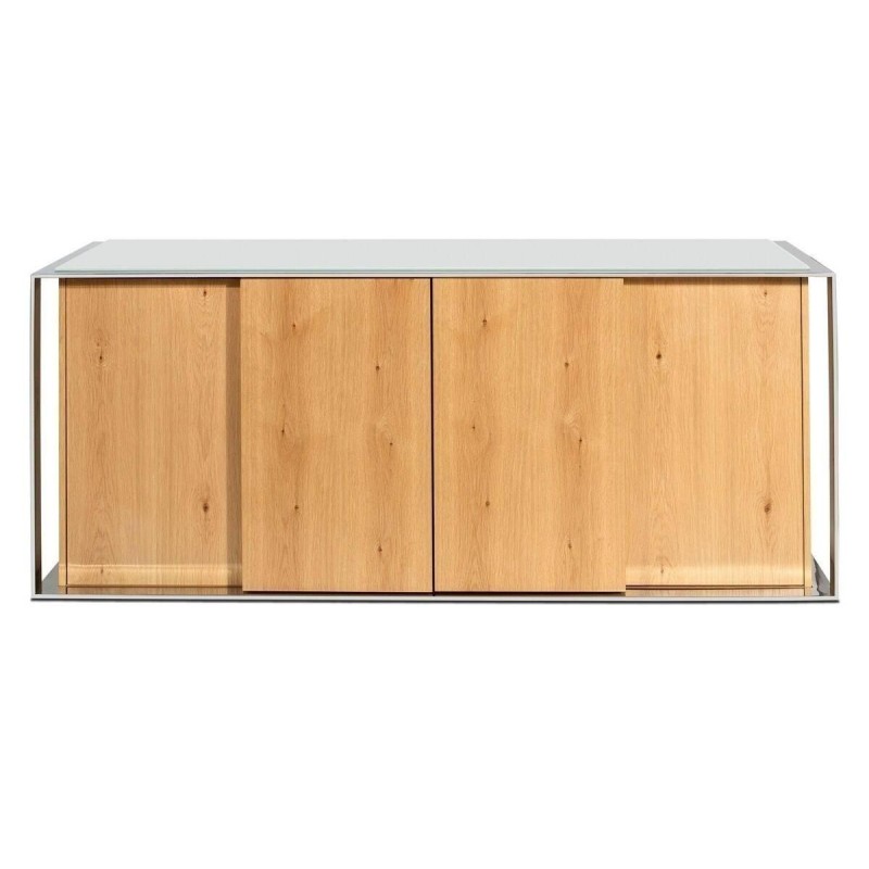 APARADOR ROBLE NATURAL - ACERO INOXIDABLE 190x52x80cm