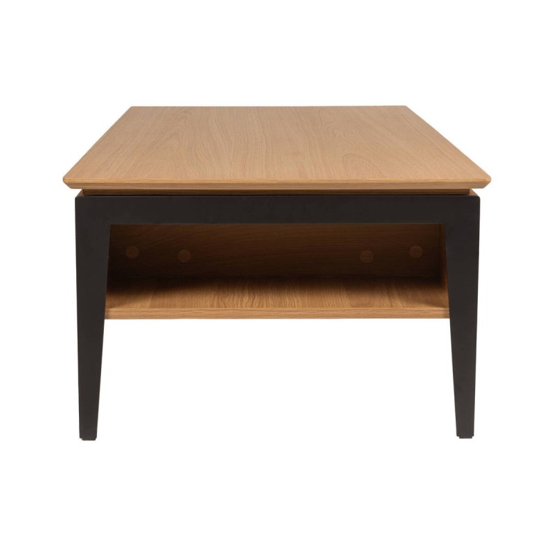 MESA DE CENTRO ELEVABLE ROBLE BLANCO - METAL GRIS OSCURO (120x60x38cm)