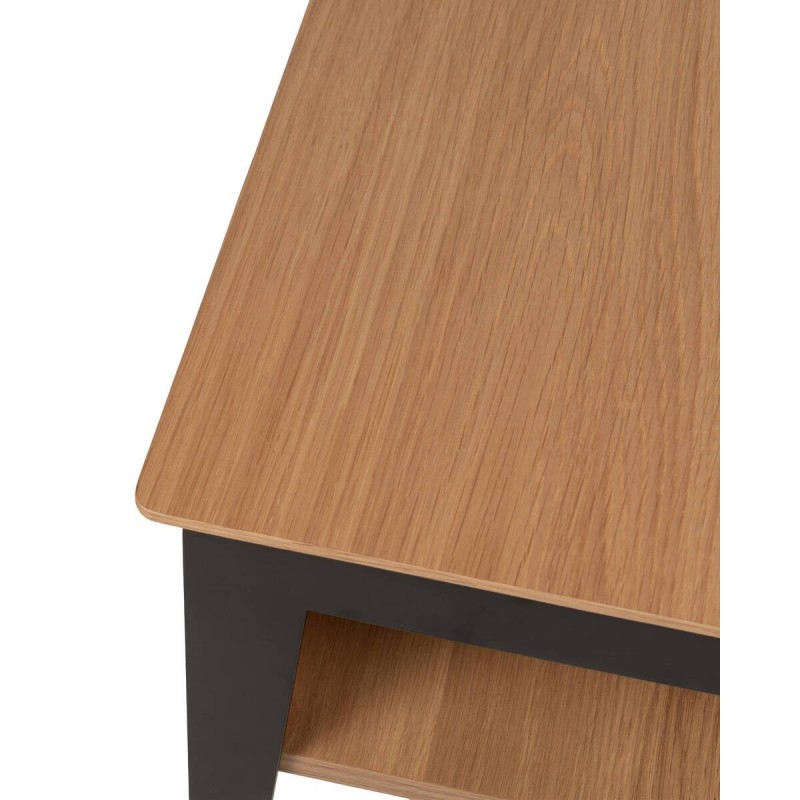 MESA DE CENTRO ELEVABLE ROBLE BLANCO - METAL GRIS OSCURO (120x60x38cm)