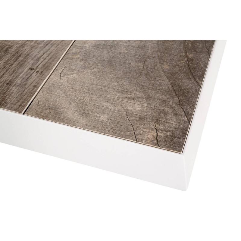 Mesa de comedor jardín extensible aluminio/cerámica 204/264x104x75cm