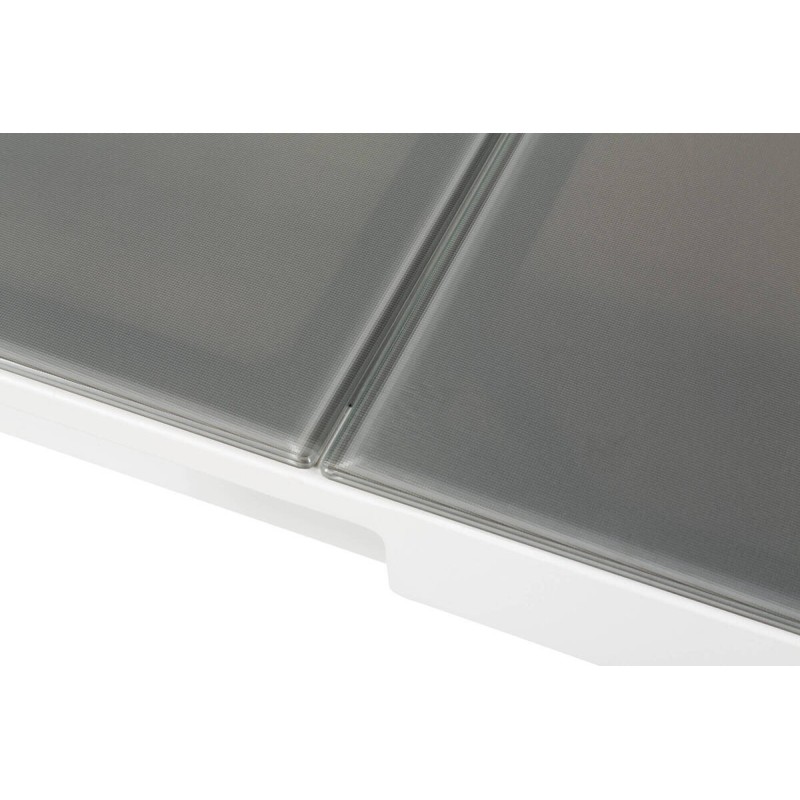 Mesa de comedor exterior extensible aluminio y cristal 240/180x100x74cm