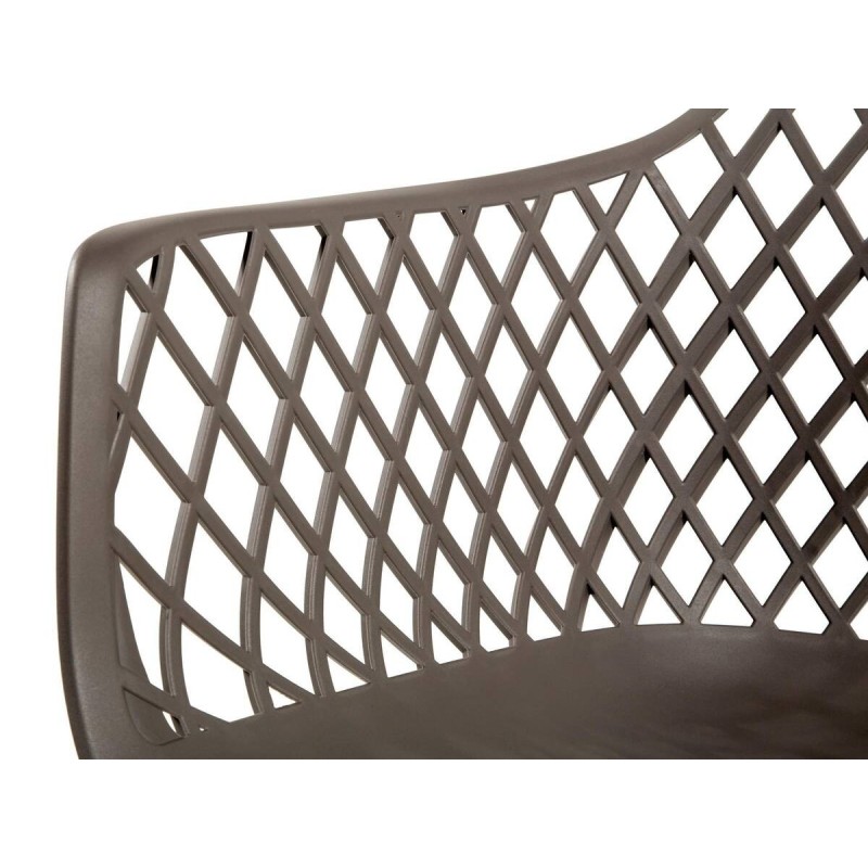 Silla de exterior con brazos polietileno gris y patas metálicas