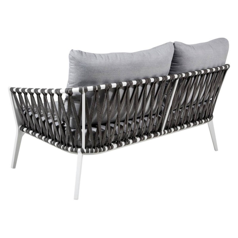 SOFÁ EXTERIOR VIRGO DOS PLAZAS ALUMINIO - CUERDA GRIS (156x82x73cm)