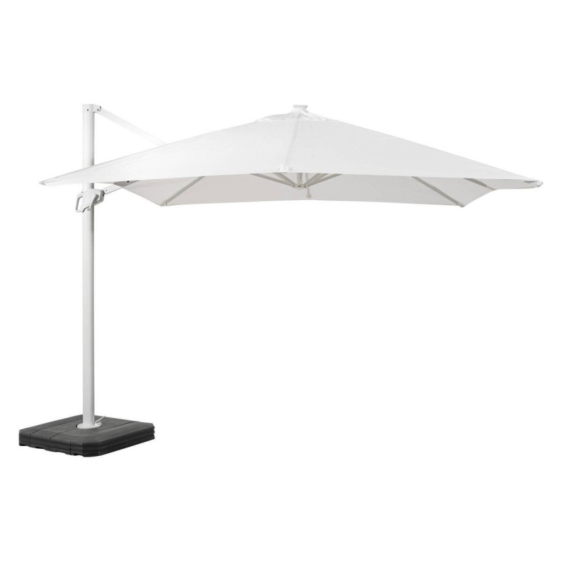 Parasol roma 300x300cm blanco mate tejido blanco roto