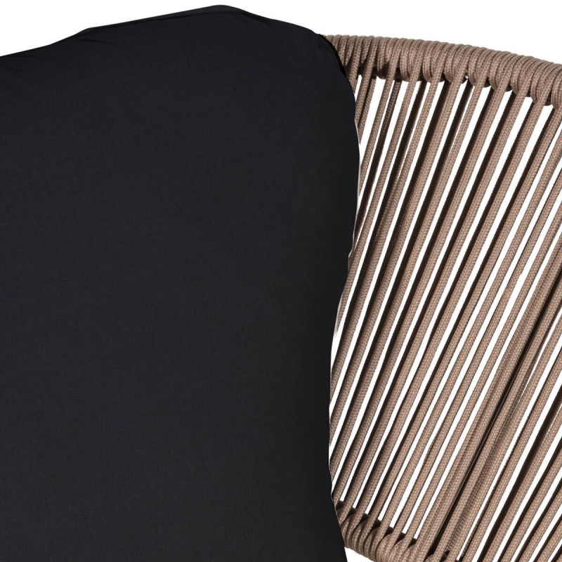 SILLÓN EXTERIOR CUERDA TRENZADA COLOR ARENA - TELA GRIS ANTRACITA (119x90x72cm)