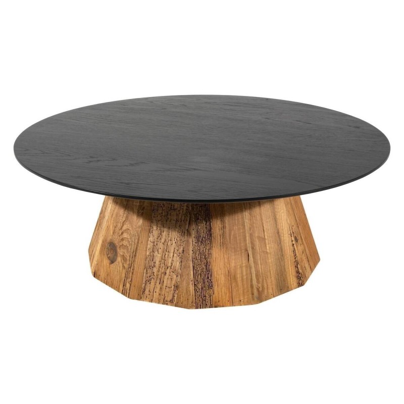 Mesa de centro redonda madera de pino reciclado 90x32cm