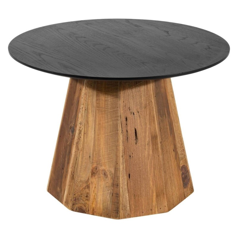 Mesa auxiliar redonda madera de pino reciclado 60x43cm