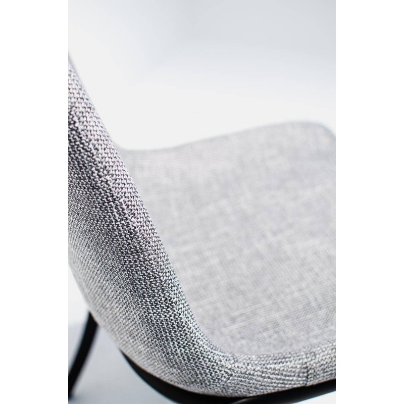 SILLA DE COMEDOR TAPIZADO GRIS - PATAS METÁLICAS NEGRAS (51x57x90cm)