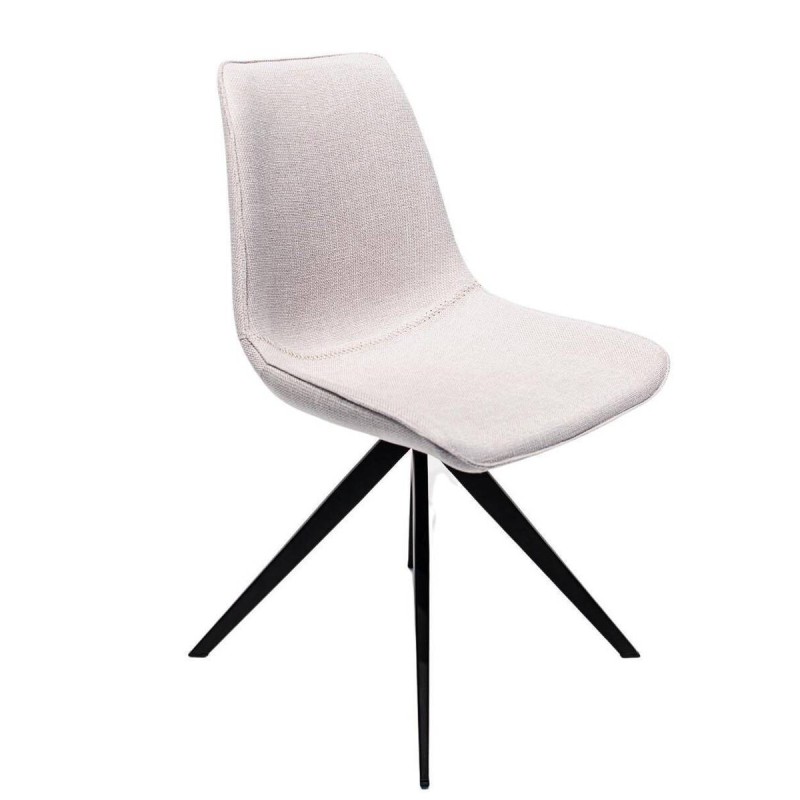 Silla de comedor poliéster topo - acero acabado negro 50x53x88cm