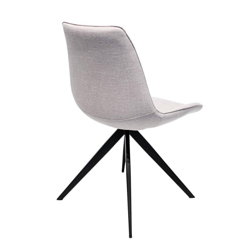 Silla de comedor poliéster topo - acero acabado negro 50x53x88cm