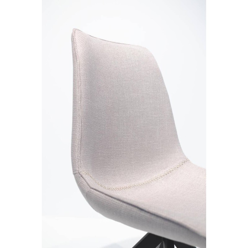 SILLA DE COMEDOR POLIÉSTER TOPO - ACERO ACABADO NEGRO (50x53x88cm)