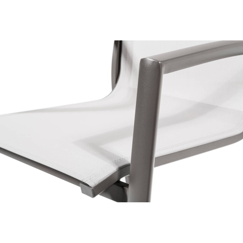 Silla de exterior aluminio gris textilene gris piedra 56 x 66,5 x 89,5cm