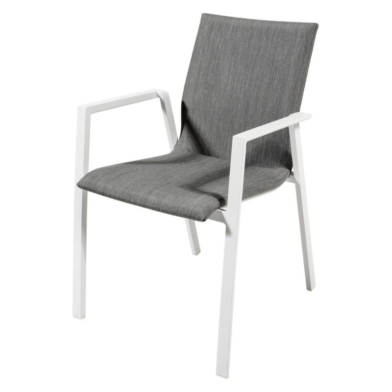 Silla exterior aluminio textilene gris 55.5x60x83cm