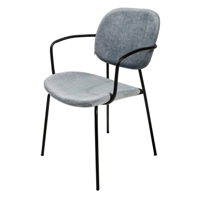 Silla comedor con respaldo poliéster gris 54x61x86cm