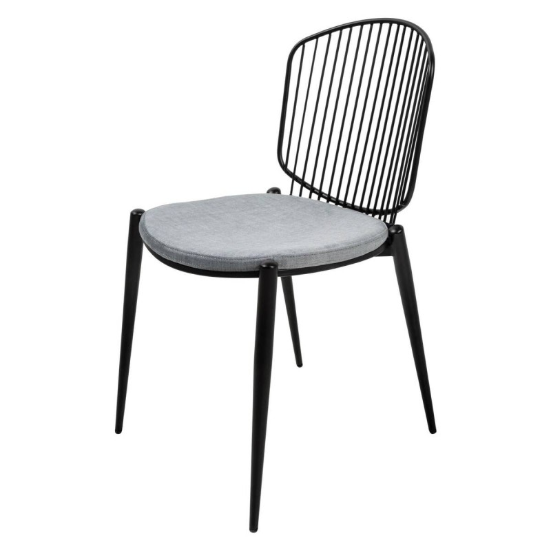 Silla comedor metal asiento gris 46x54x84cm