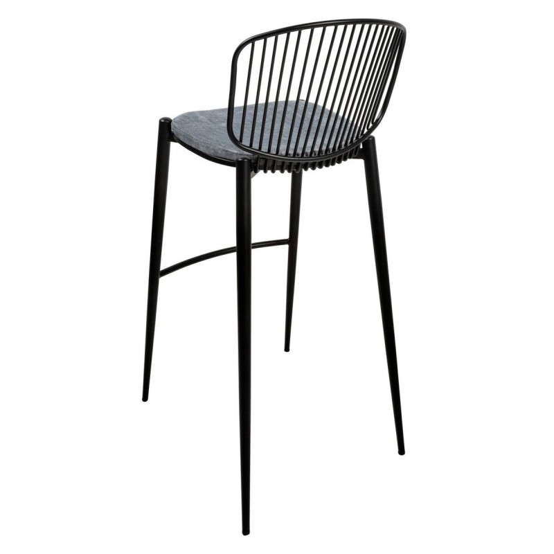 Taburete alto metal asiento gris 43x50x103cm