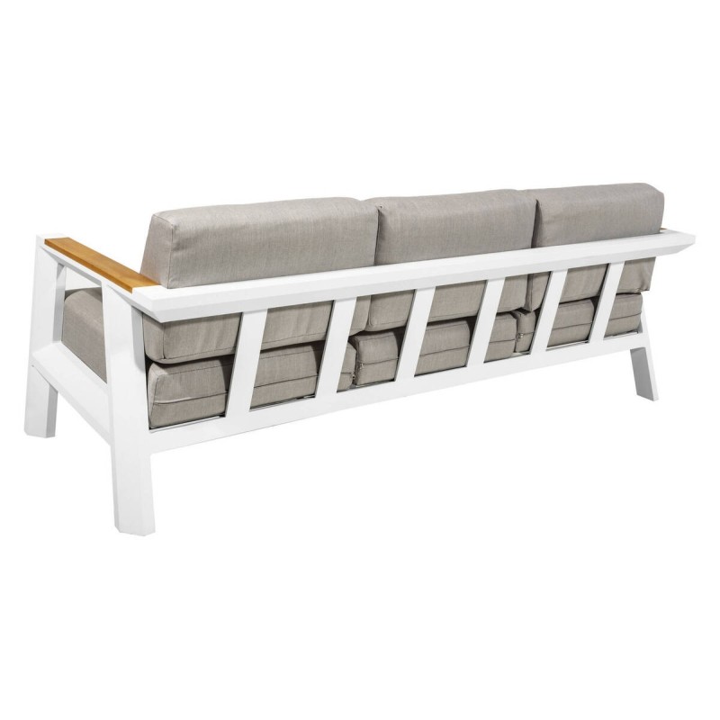 Sofá exterior tres plazas aluminio blanco váruna 210x85x82cm