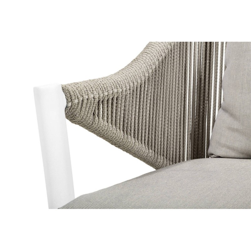 Sofá dos plazas exterior aluminio blanco cuerda helena 132x70x77cm