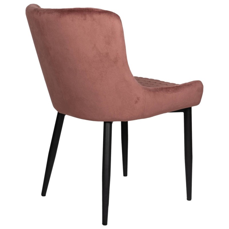 Silla comedor aura terciopelo rosa - patas metálicas negras 52x60x82cm