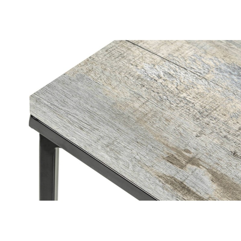 Mesa centro tapa madera gris patas negras 120x60x46cm
