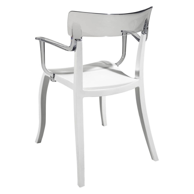 Silla hera asiento blanco respaldo transparente 49x55x84cm