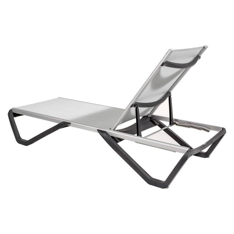 TUMBONA ALUMINIO ANTRACITA MALLA GRIS 72x191x30cm