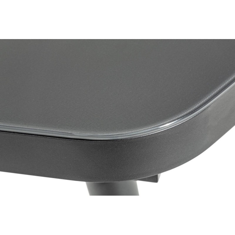 Mesa de comedor exterior aluminio negro cristal negro 240/280x100x75cm
