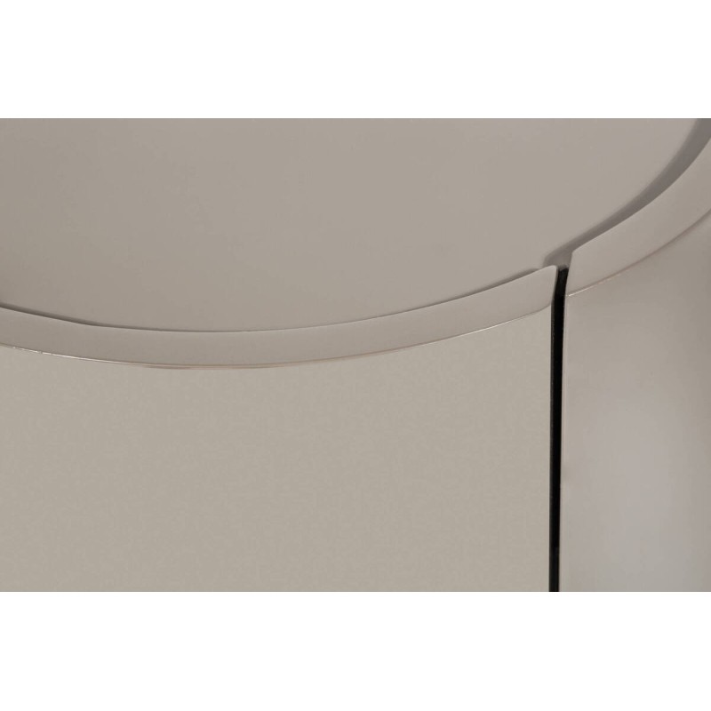 Mesita de noche redonda laca gris 44x45.5cm