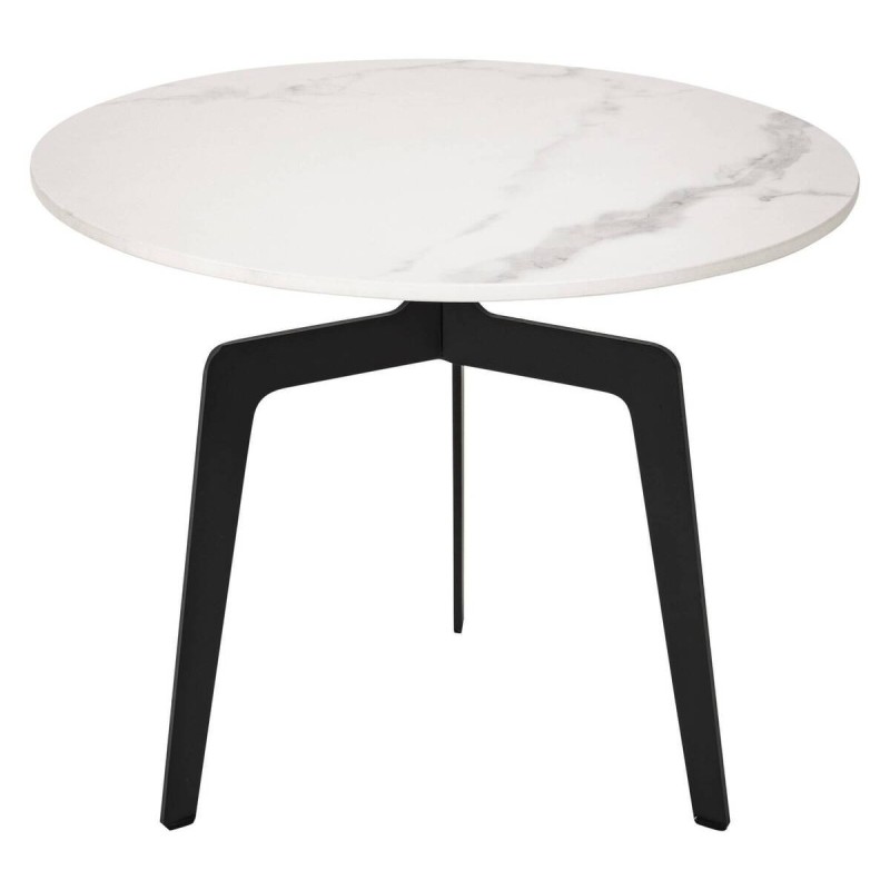 Mesa de rincon negra tapa piedra blanco