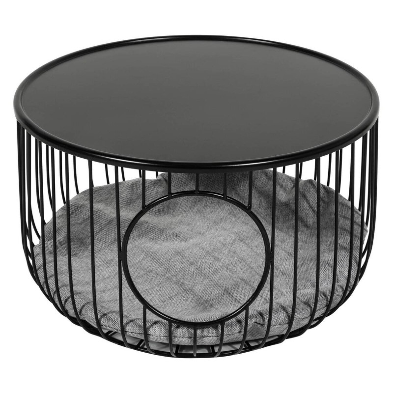 Mesa de centro con almacenaje negro 60.5x38cm