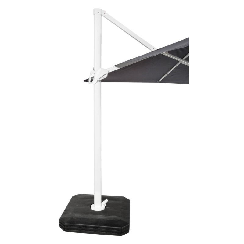 PARASOL ROMA 300X300CM BLANCO MATE TEJIDO CHARCOAL GRIS