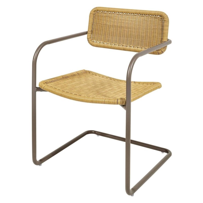 Silla taupe wicker 60x54x81cm