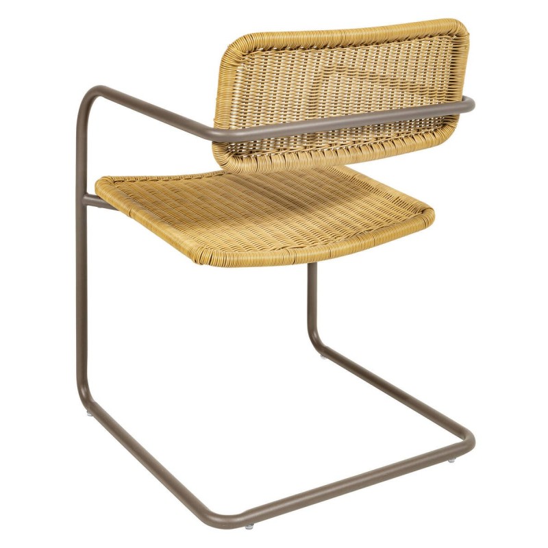 Silla taupe wicker 60x54x81cm