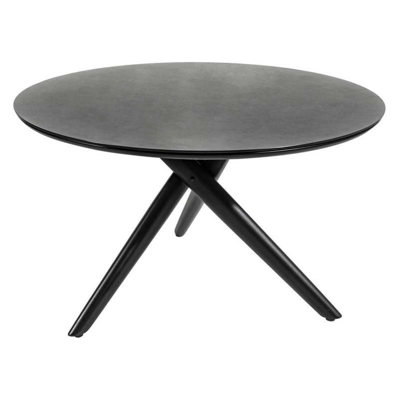 MESA DE COMEDOR DE EXTERIOR NEGRO CRISTAL PORCELÁNICO 120x74cm