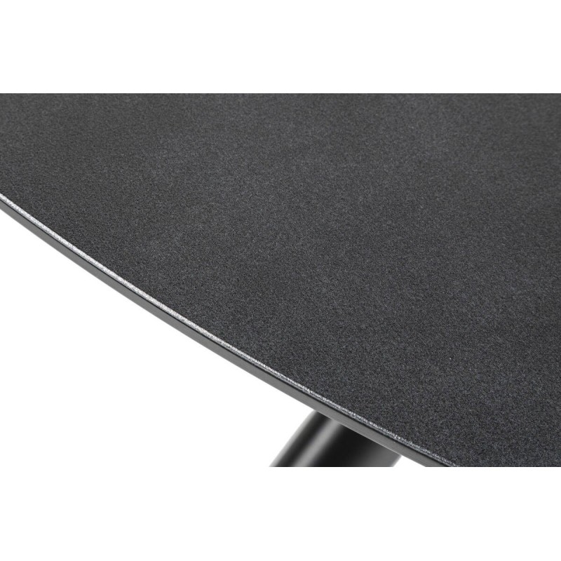 MESA DE COMEDOR DE EXTERIOR NEGRO CRISTAL PORCELÁNICO 120x74cm