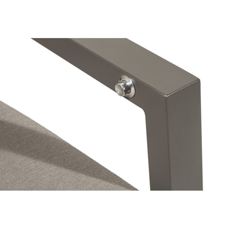 Sofá 2 plazas exterior reclinable aluminio café tejido gris 152x81x98cm