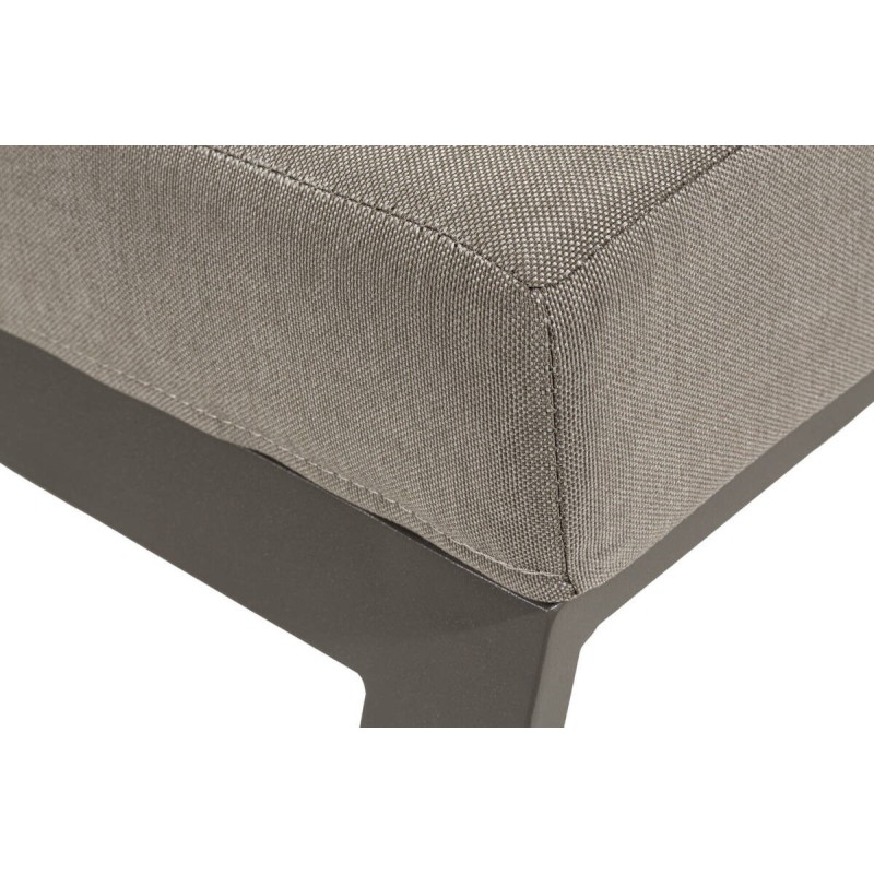 Reposapiés de exterior aluminio café tejido gris 60x59x43cm