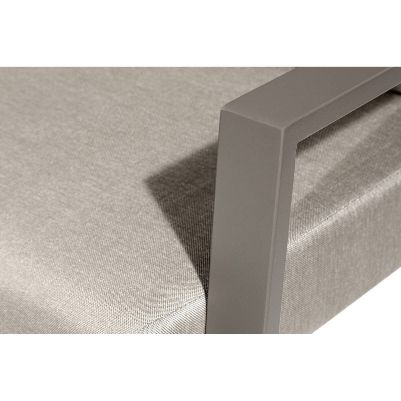 Sofá rinconera exterior aluminio café tejido gris 284.5x220.5x96.5x83cm