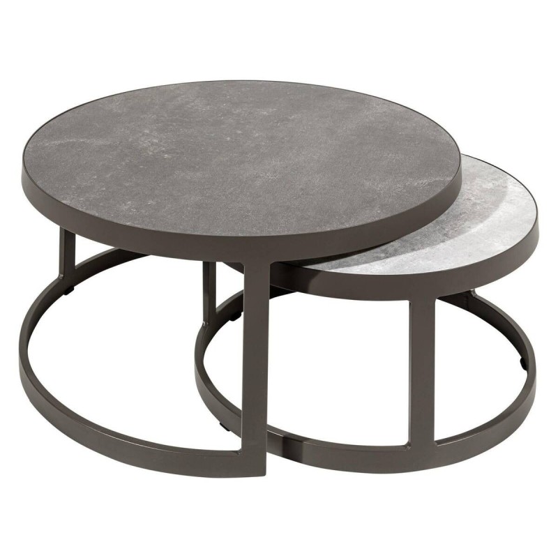 Set 2 mesas de centro exterior 60cm y 80cm