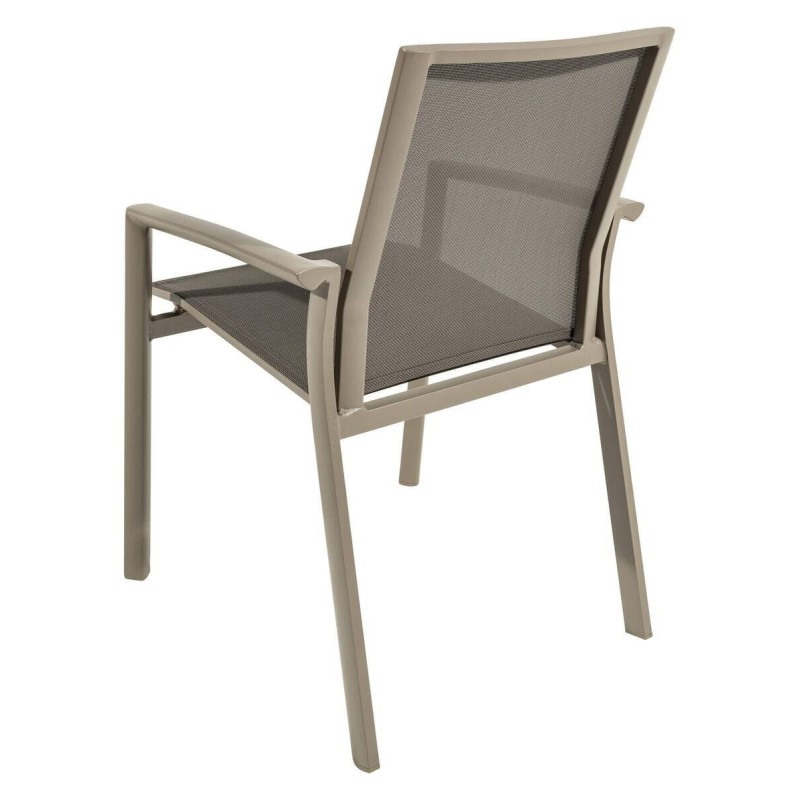 Silla de exterior aluminio y textilene taupe 58.5x60x90cm