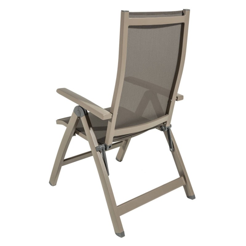 Silla reclinable exterior aluminio y textilene taupe 114x60x66cm