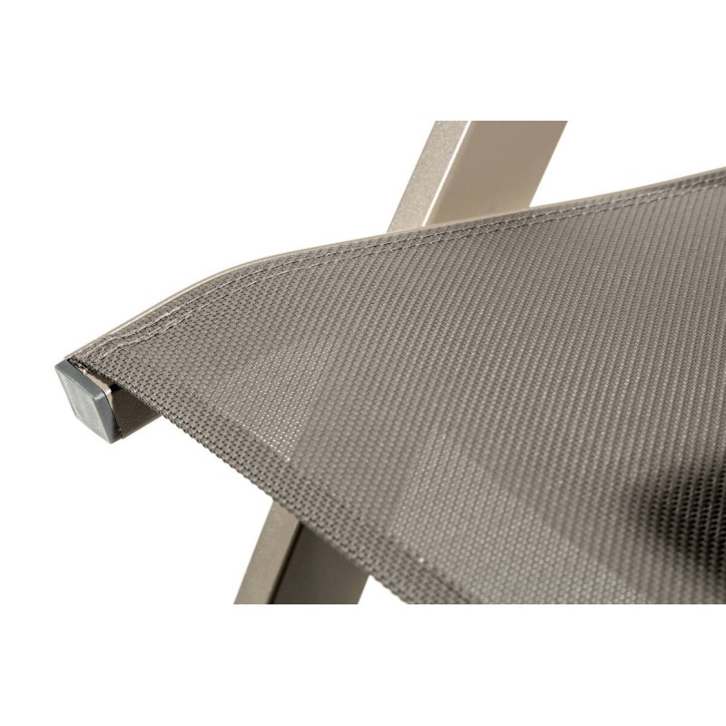 Silla reclinable exterior aluminio y textilene taupe 114x60x66cm