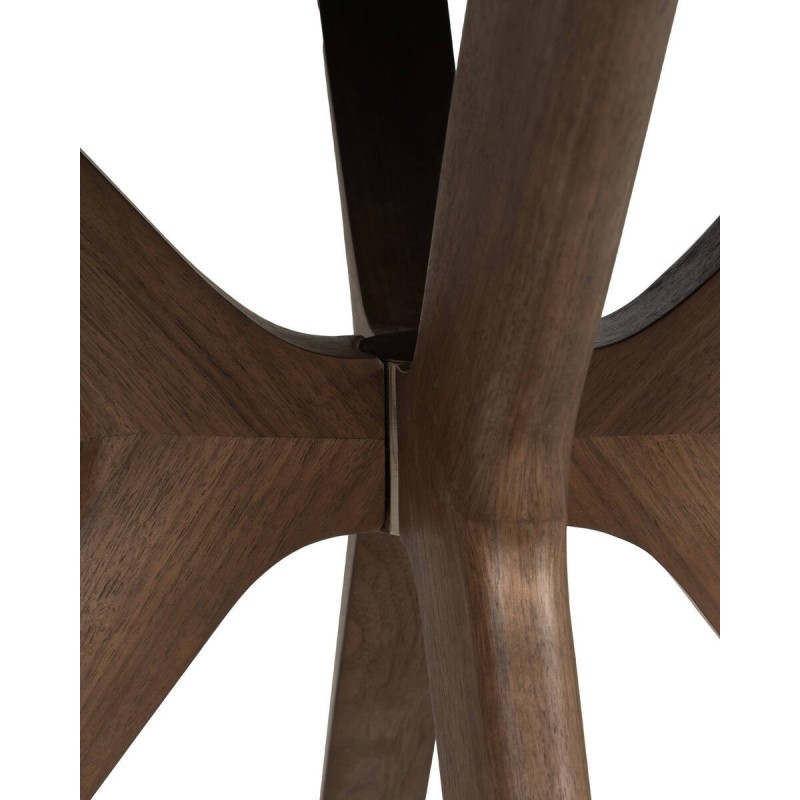 MESA REDONDA TAPA CERÁMICA - PATAS CHAPA NOGAL (120x76cm)