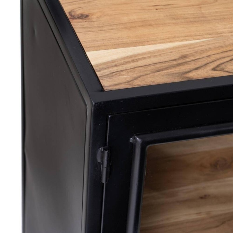 APARADOR NEGRO-NATURAL MADERA HIERRO 160x41x90cm