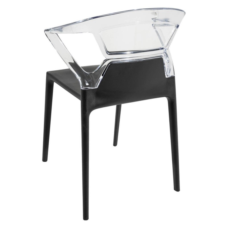 Silla ego antracita respaldo transparente 55x53x82cm