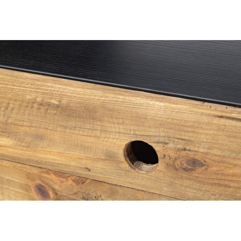 Mesa de centro estructura negra cajones madera de pino reciclado 120x60x49cm